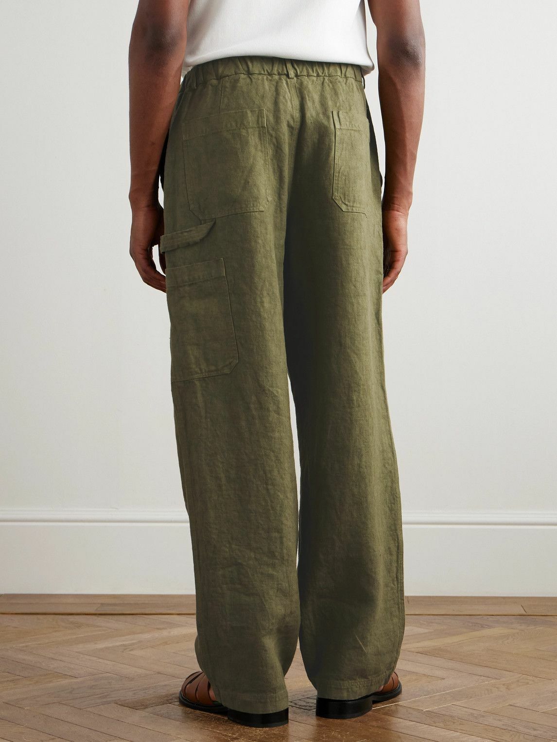 Federico Curradi - Wide-Leg Linen Trousers - Green