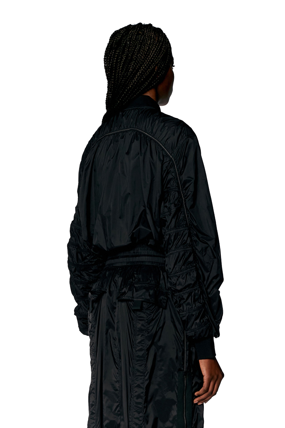 Diesel Bomber jacket in light nylon - Jackets Womens in Black