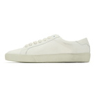 Saint Laurent White Embroidered Canvas Court Classic Sneakers