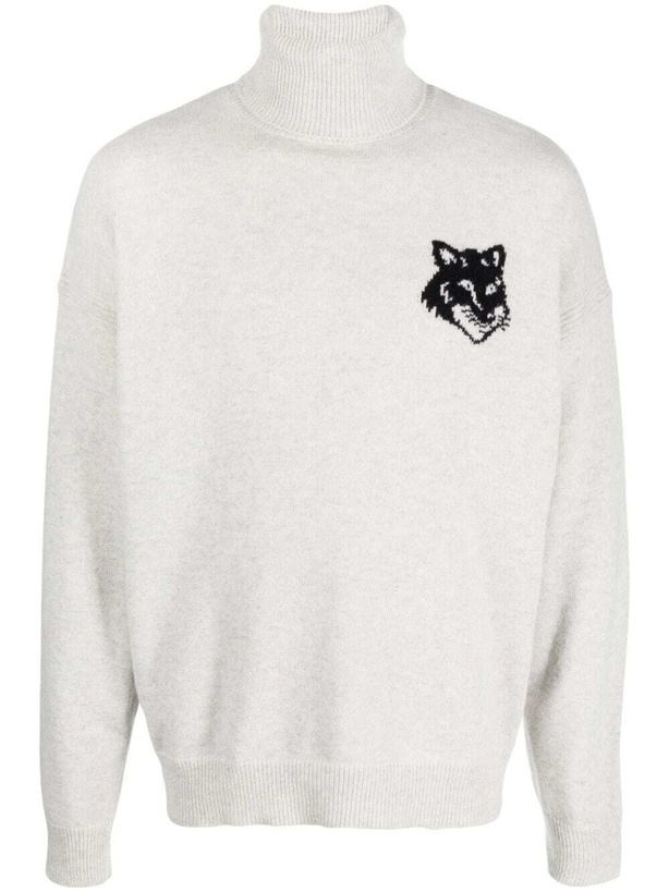 Photo: MAISON KITSUNE' - Fox Head Wool High-neck Jumper