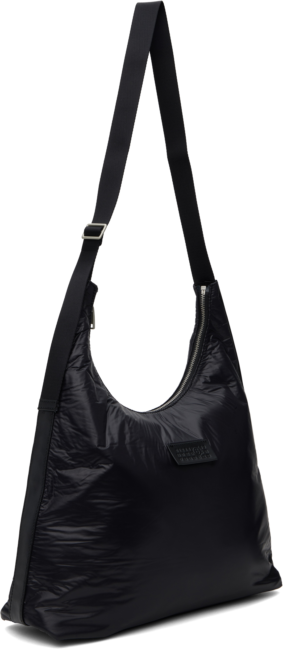 MM6 Maison Margiela Black Crunched Nylon Shoulder Bag MM6