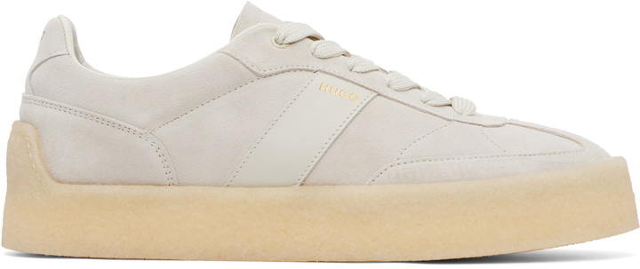 Photo: Hugo Off-White Suede Side Stripe Sneakers