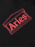 Aries - Column Logo-Print Cotton-Jersey Hoodie - Black