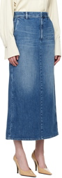 Valentino Blue Faded Denim Maxi Skirt