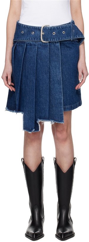 Photo: Off-White Blue Pleated Denim Miniskirt
