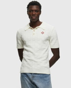 Casablanca Checked Yoke Boucle Polo White - Mens - Polos