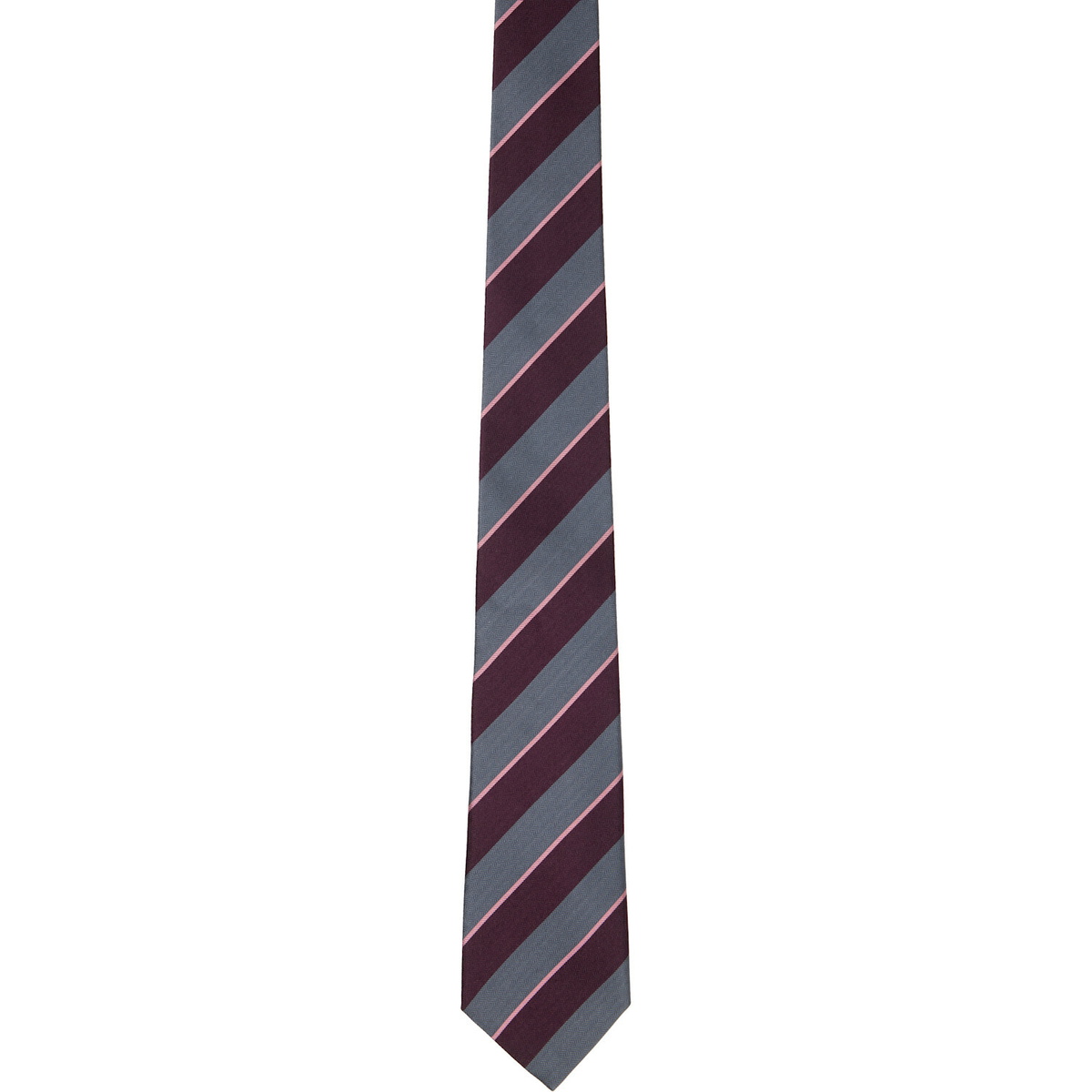 Paul Smith Gray & Burgundy Block Stripe Tie