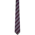 Paul Smith Gray & Burgundy Block Stripe Tie