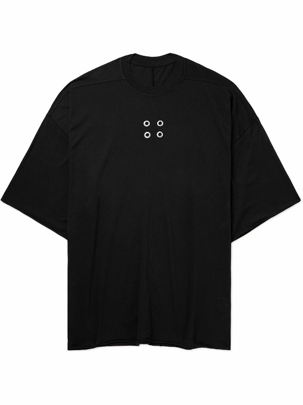 Photo: DRKSHDW by Rick Owens - Tommy Oversized Embellished Cotton-Jersey T-Shirt
