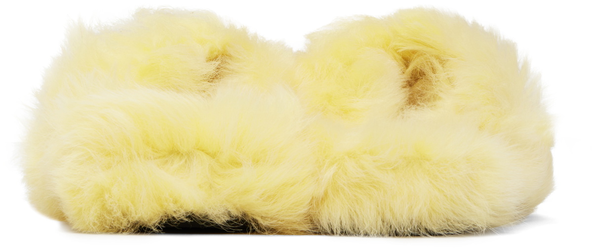Acne Studios Yellow Shearling Sandals