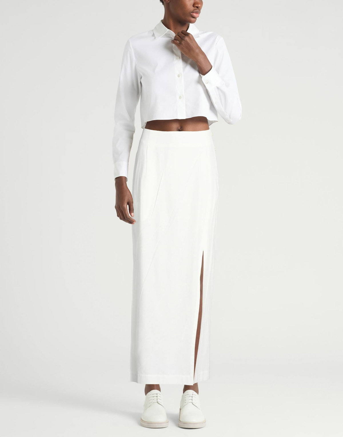 Issey Miyake Womens Maxi skirt in White