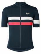 Rapha - Brevet Logo-Print Mesh-Panelled Recycled Cycling Jersey - Blue