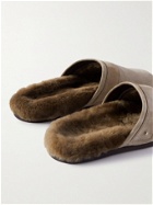 Mr P. - Shearling-Lined Suede Slippers - Brown