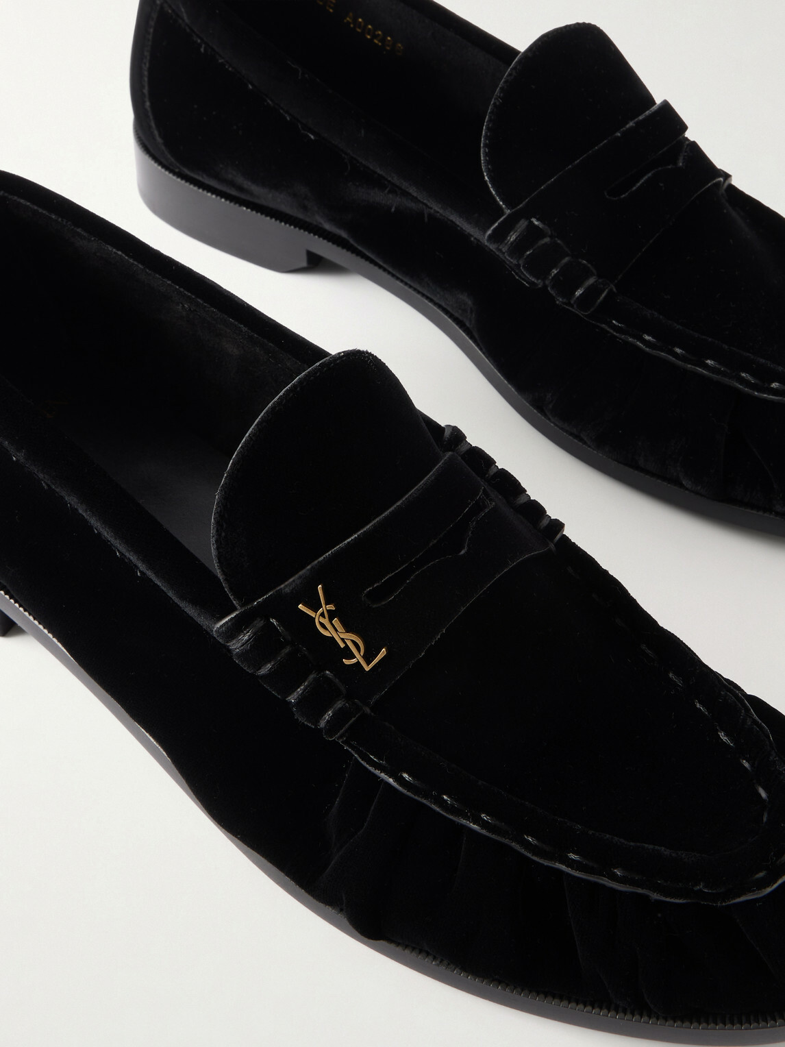 SAINT LAURENT - Le Loafer Velvet Loafers - Black