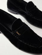 SAINT LAURENT - Le Loafer Velvet Loafers - Black