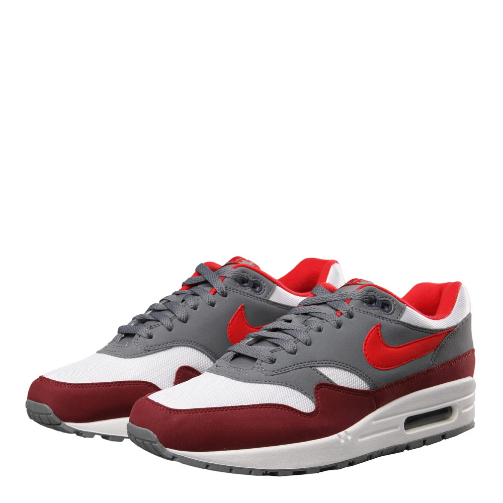 Air Max 1 Trainers - White / University Red / Cool Grey