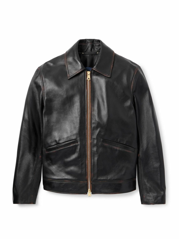 Photo: Paul Smith - Leather Blouson Jacket - Brown
