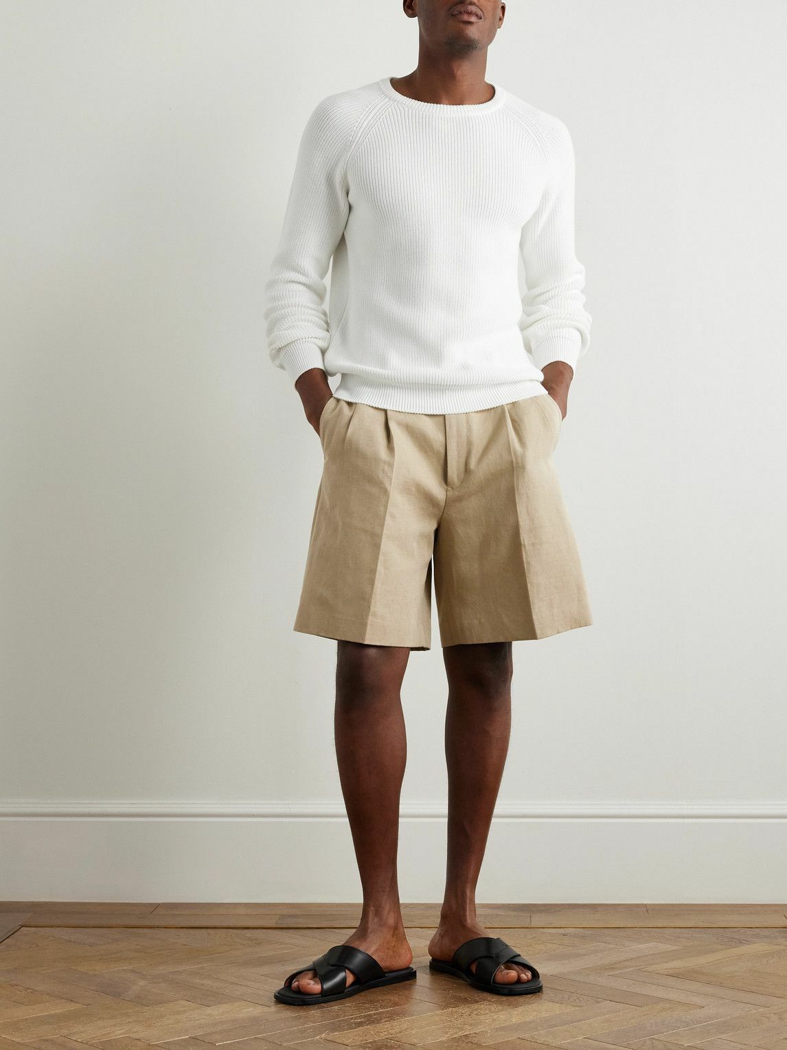 Anderson & Sheppard - Ribbed Cotton Sweater - White