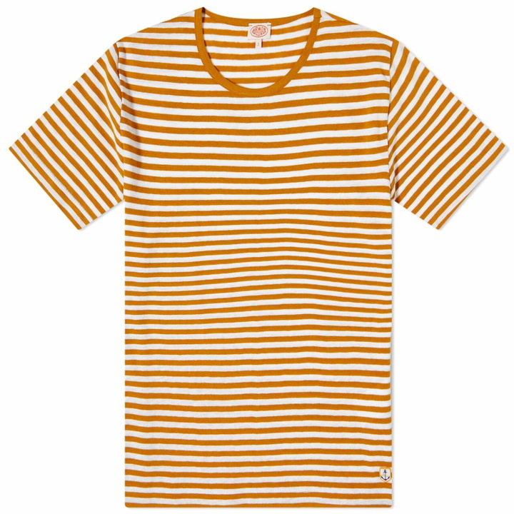 Photo: Armor-Lux Women's Mariniere T-Shirt in White/Curry