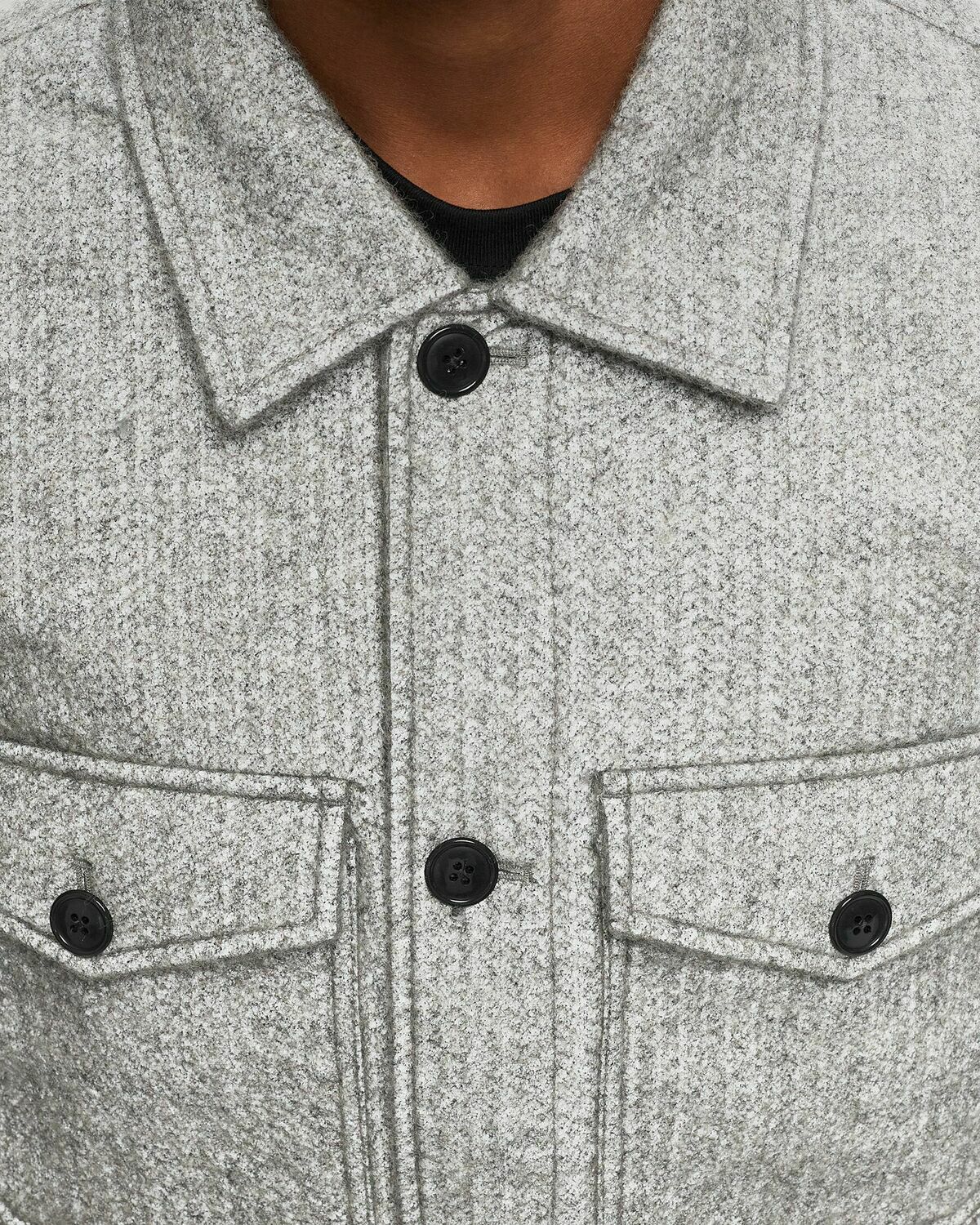 Woolrich Black Label Reflective Cropped Shirt Jacket Grey 