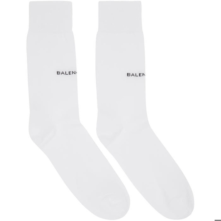 Photo: Balenciaga White Logo Socks
