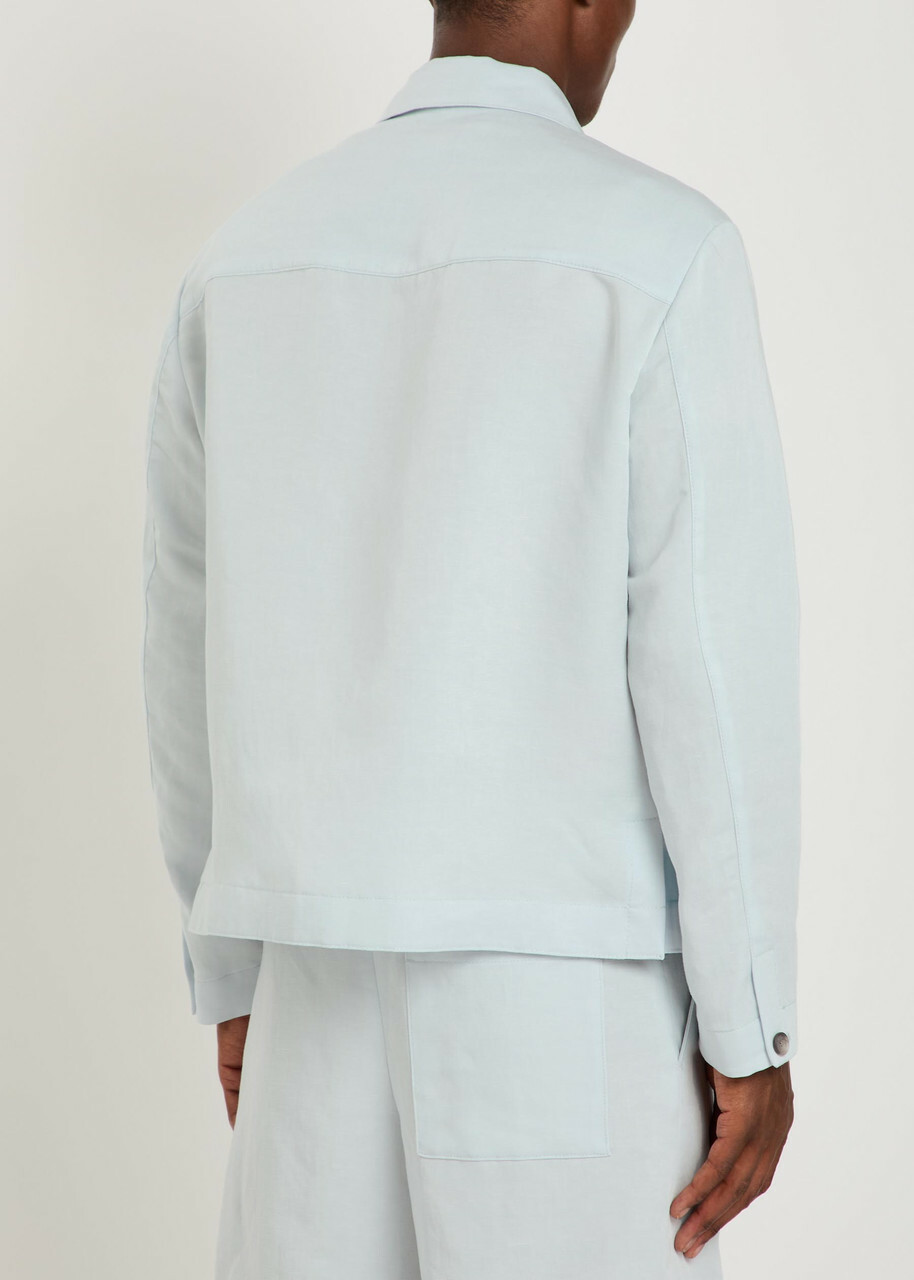Boss Carper Woven Overshirt Light Blue