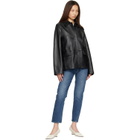 TOTEME Black Grained Leather Jacket