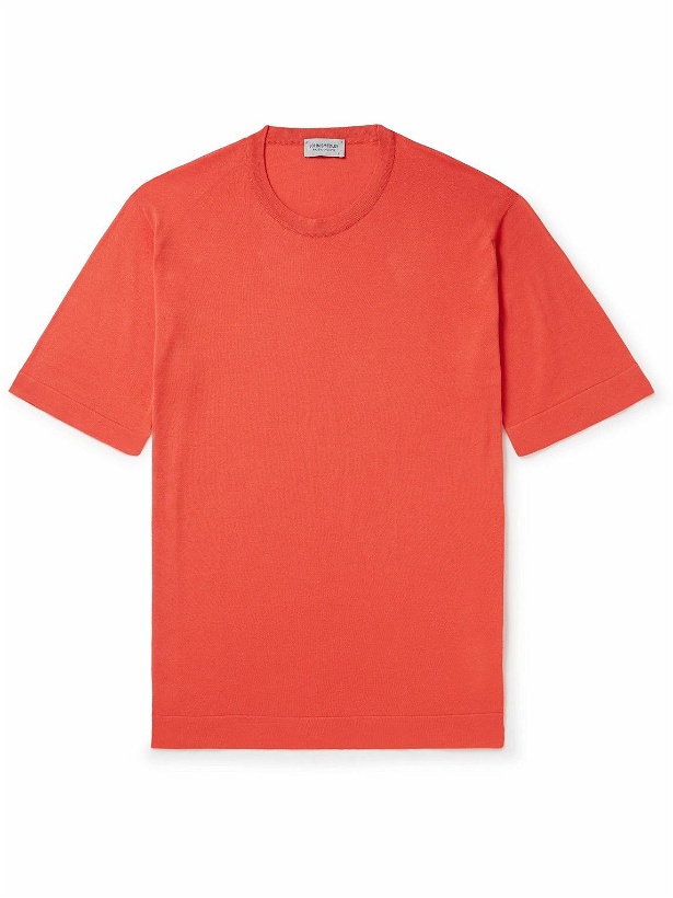 Photo: John Smedley - Lorca Slim-Fit Sea Island Cotton T-Shirt - Red