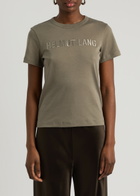 Helmut Lang Logo-embroidered Cotton T-shirt Olive