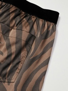 TOM FORD - Logo-Appliquéd Animal-Printed Velvet-Trimmed Silk-Blend Pyjama Trousers - Brown