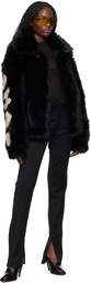 032c Black Anti-Gauguin Faux-Fur Jacket