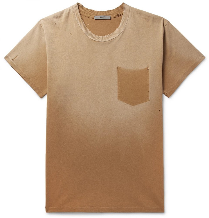 Photo: BILLY - Marshall Distressed Cotton-Jersey T-Shirt - Men - Orange