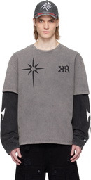 KUSIKOHC Gray & Black Layered Long Sleeve T-shirt