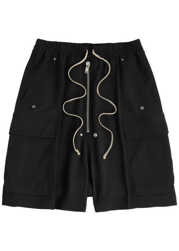 Photo: Rick Owens Cargobela Wool Cargo Shorts Black