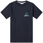 Norse Projects Men's Johannes Boat Embroidery T-Shirt in Dark Navy