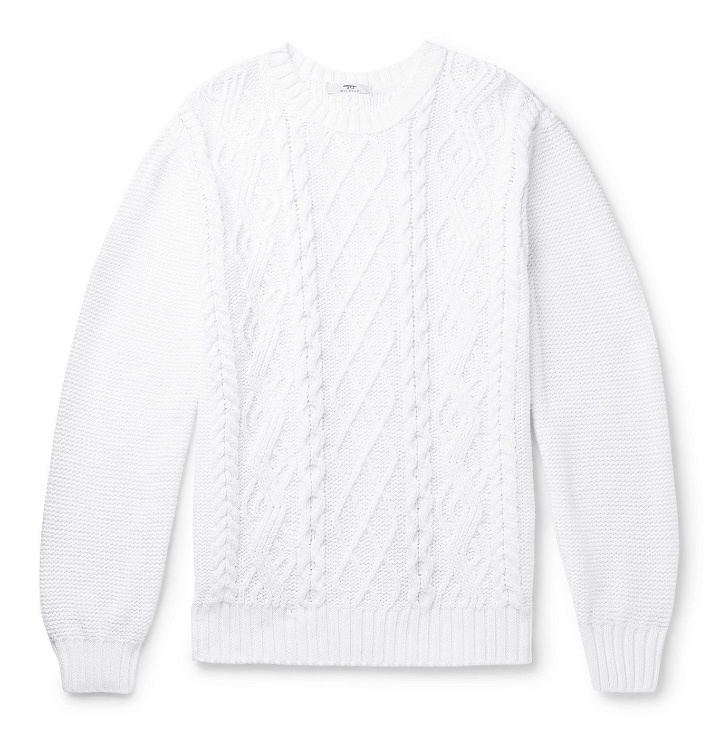 Photo: Inis Meáin - Cable-Knit Organic Pima Cotton Sweater - White