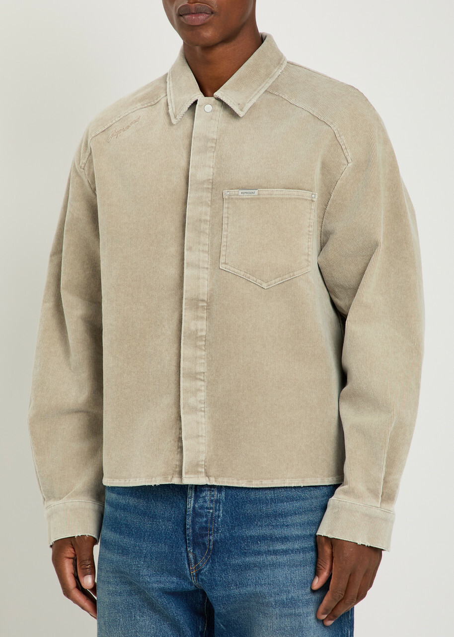 Represent Sierra Corduroy Overshirt Khaki