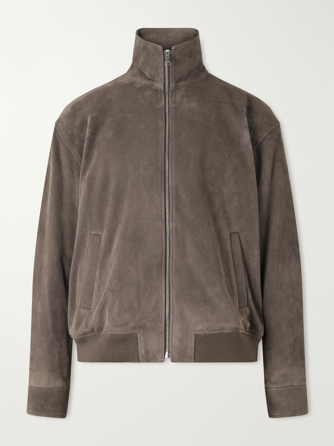 FRAME - Suede Bomber Jacket - Brown