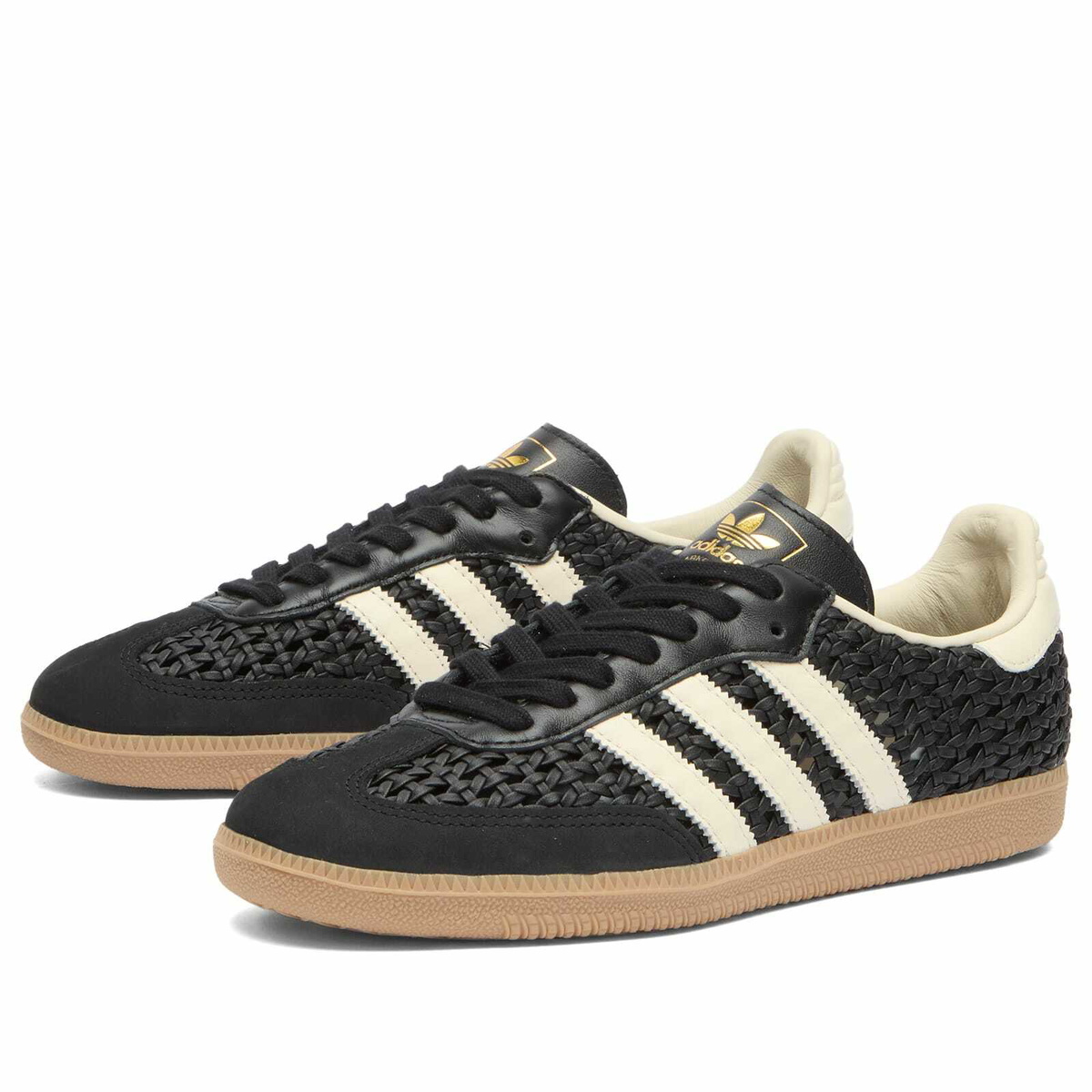 Adidas Women's Samba Og W Sneaker in Core Black/Cream White/Gold Met