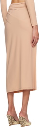 Atlein Beige Knotted Maxi Skirt
