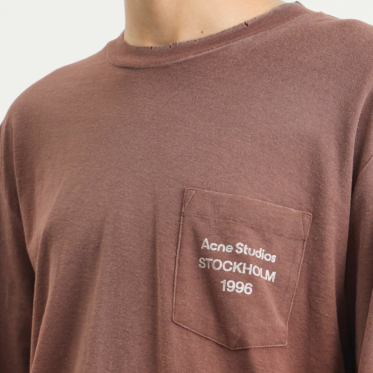 Acne Studios Men's Small 1996 Long Sleeve T-Shirt in Chocolate