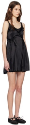 Simone Rocha Black Negligee Satin Patchwork Ballet Minidress