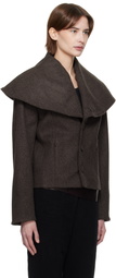 AARON ESH Brown Shoulder Lapel Jacket