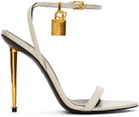 TOM FORD White Padlock Pointy Naked Heels