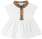 Burberry Baby White Check Dress & Bloomers Set