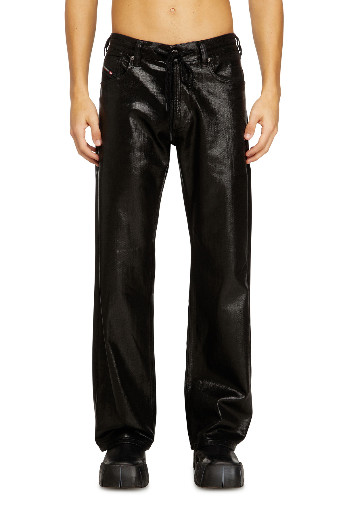 DIESEL P-REVOL フェイクレザーパンツ44 Diesel Burgundy P-Revol Faux-Leather Trousers Diesel