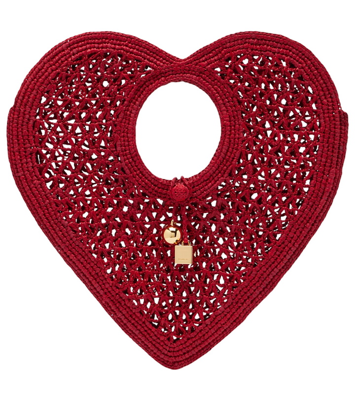 Photo: Jacquemus Spiaggia Cœur Small raffia top-handle bag