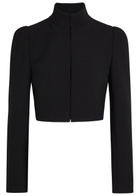 Alaïa Funnel-neck Cavalry Twill Cropped Jacket Black