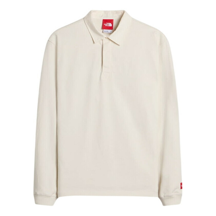 Photo: The North Face Men's Red Box Rugby Shirt in White Dune