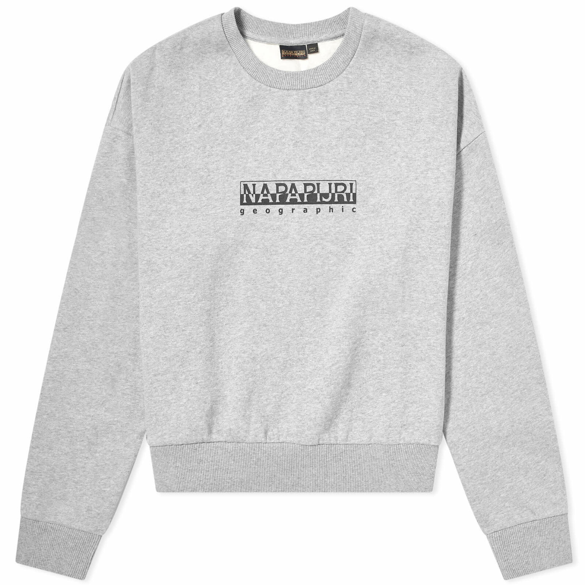 Napapijri Women's Box Cropped Sweat in Med Grey Mel